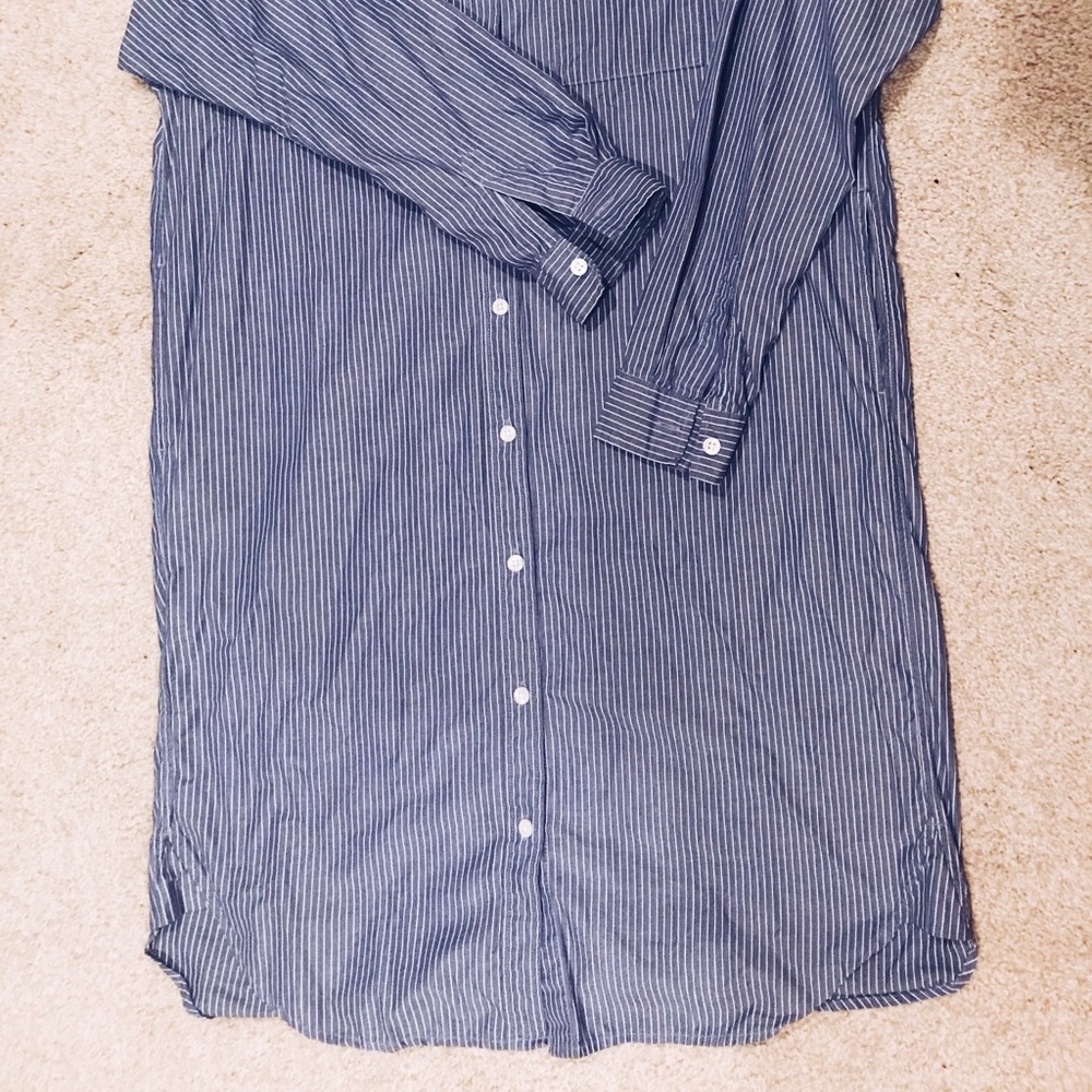MUJI oversized stripe shirt dress